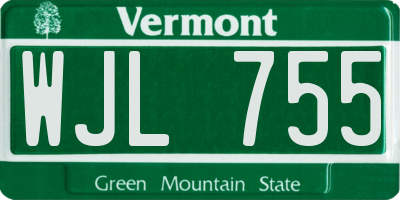 VT license plate WJL755