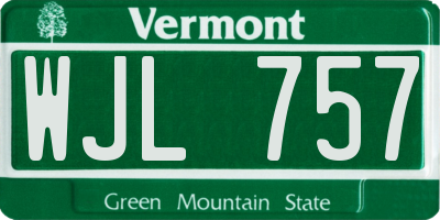 VT license plate WJL757