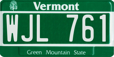 VT license plate WJL761