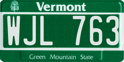 VT license plate WJL763