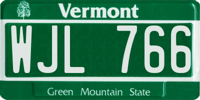 VT license plate WJL766