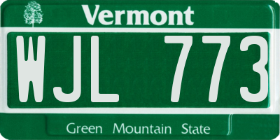 VT license plate WJL773