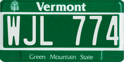 VT license plate WJL774