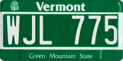 VT license plate WJL775
