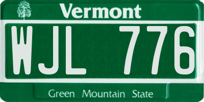 VT license plate WJL776