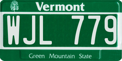VT license plate WJL779