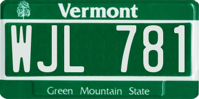 VT license plate WJL781