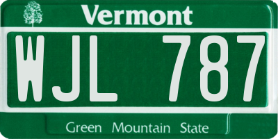 VT license plate WJL787
