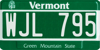 VT license plate WJL795