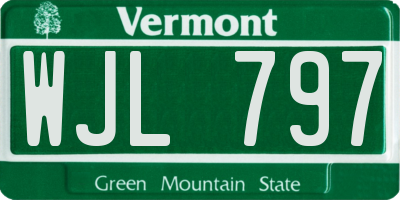 VT license plate WJL797