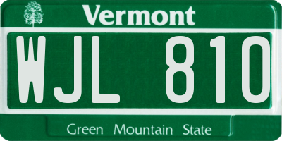 VT license plate WJL810