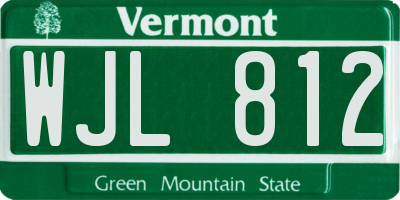 VT license plate WJL812