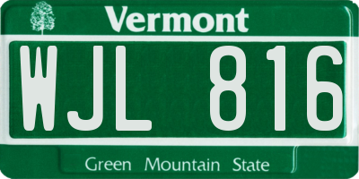 VT license plate WJL816