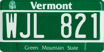 VT license plate WJL821