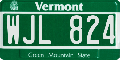 VT license plate WJL824