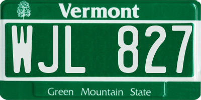 VT license plate WJL827