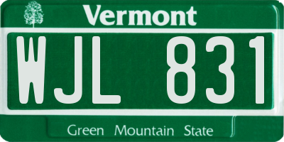VT license plate WJL831