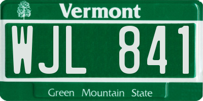 VT license plate WJL841