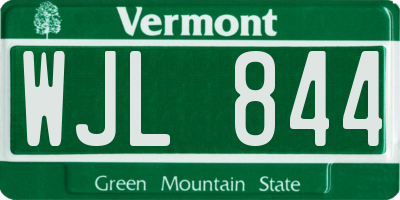 VT license plate WJL844