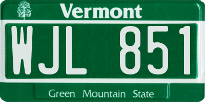 VT license plate WJL851