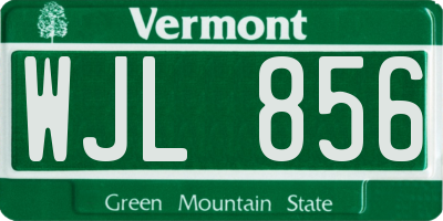 VT license plate WJL856