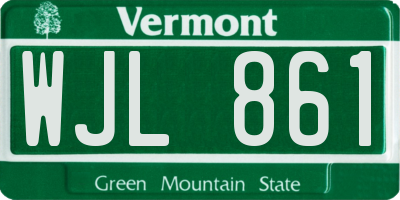 VT license plate WJL861