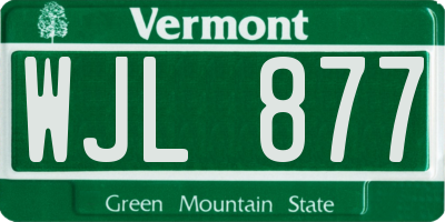 VT license plate WJL877