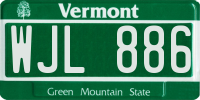 VT license plate WJL886