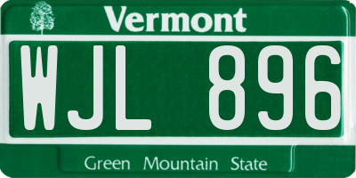VT license plate WJL896