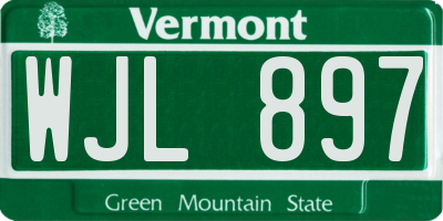 VT license plate WJL897