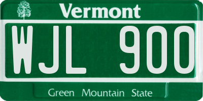 VT license plate WJL900