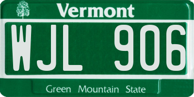 VT license plate WJL906