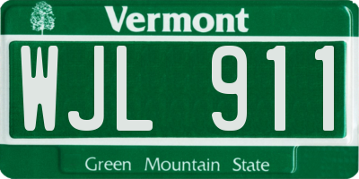 VT license plate WJL911