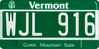 VT license plate WJL916
