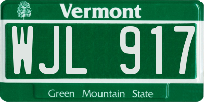 VT license plate WJL917