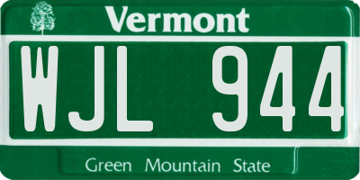 VT license plate WJL944