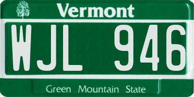 VT license plate WJL946