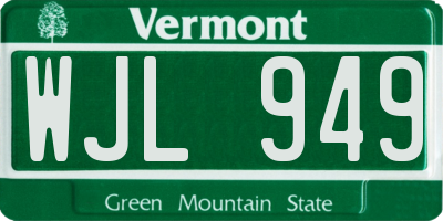 VT license plate WJL949