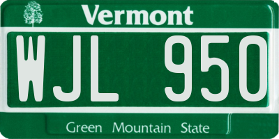 VT license plate WJL950