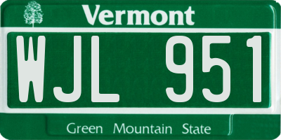 VT license plate WJL951