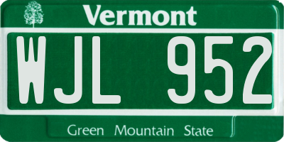 VT license plate WJL952