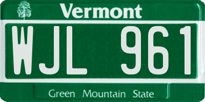 VT license plate WJL961