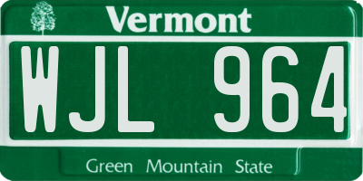 VT license plate WJL964