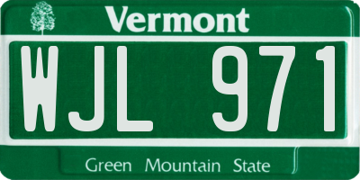 VT license plate WJL971