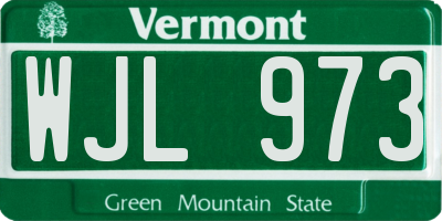 VT license plate WJL973