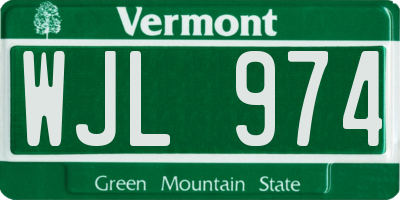 VT license plate WJL974