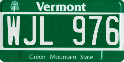 VT license plate WJL976