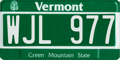 VT license plate WJL977