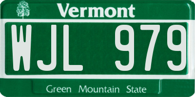 VT license plate WJL979