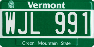VT license plate WJL991